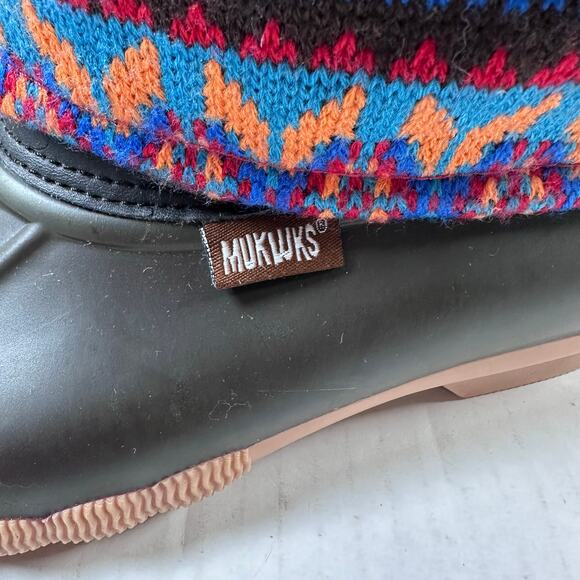 Womans mukluks rubber and woven boots size 7 - Picture 6 of 8
